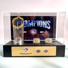 Toronto Blue Jays World Series Championship 1 Trophy   2 Rings With Display Case