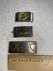 Lot  3  Vtg Sterling Silver Belt Buckles Hand Etched Guad Mexico Jalisco