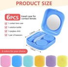 6 Pack Colorful Contact Lens Case Travel Kit Contact Box Holder Soak Storage
