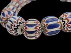 Antique Venetian Chevron Trade Beads Strand 20pc 6 Layer Glass 17mm 180g