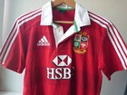 Adidas Men S Australia 2013 Hsbc Rugby Red Striped Shirt Size M Lions