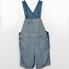 Rare 90s Vtg Guess Georges Marciano Mens Xl Denim Overall Short Railroad Stripe