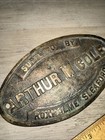 Antique Brass Plaque     Supplied By Arthur M Cole Roxholme Sleaford     Nice Patina
