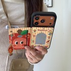 Cute Star Man Flip Phone Case With Mirror   Card Holder For Iphone 13-17 Pro Max