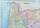 Vintage 1895 Oregon Map 14 x11  Old Antique Original Bend Portland Beaverton Or
