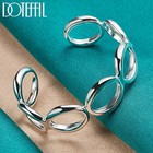 925 Sterling Silver Round Jewelry Set Necklace Bracelet Ring Earrings Gift