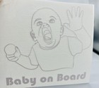 Baby On Board Sticker Decal Safety Sign Car Window Bumper Squeezed Baby Face