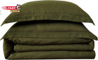 Brooklyn Loom Linen Duvets Olive Green Linen 3-piece King Duvet Set  Solid Color