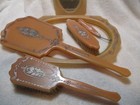 Vintaage Art Deco Celluloid Pink 6 Piece Vanity Dresser Set
