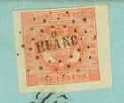 Peru 1858 Coat Of Arms  1p Rose Red  Scott   4 Used Xf On Cover From  huancayo 