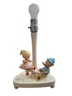 Vintage 1960s Wooden Nursery Lamp Young Designs Inc Boy girl Tested Works Ny Usa