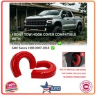 Red Silicone Front Tow Hook Cover 2 Pack For 07-26 Chevy Silverado Gmc Sierra