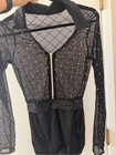 Kelle Dance Costume Black Leotard Mesh Contemporary Plot Twist La-large Adult