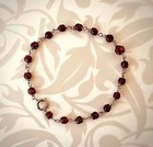       10k Yellow Gold Garnet Beads Beaded Bracelet 4 1g January Birthstone Vintage
