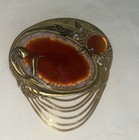 Vintage Marena Handarbeit Art Deco Carnelian pin Brooch Pendant Handmade Germany