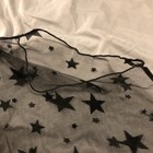 Women   s Black Sheer Mesh Star Print Long Sleeve Crew Neck Slim Fit Size S
