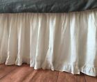 3-side Solid White    Edge Ruffled Bed Skirt    800 Tc Cotton Drop Upto 28  Inch