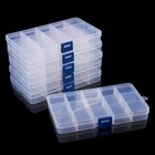 6 Pack Clear Jewelry Plastic Box Bead Storage Craft Container Earrings Organizer
