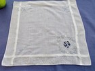Vtg Fine Swiss Cotton Handkerchief Madeira Embroidered Blue Monogram B Medallion