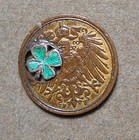 Germany Lucky Pfennig  German F Mint One Pfennig Holed With A Two Sided Green En