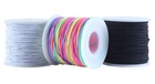 Konmay 1 0mm Elastic Bracelet String For Pony Beads  3 Rolls  1 0mm  Mixed