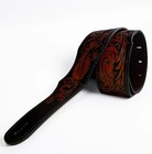 Guitar Strap Full Grain Leather Us Handmade Floral Tooled Handmade