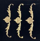 Large Vintage Solid Brass Wall Decor Scroll Leaf 16    Ornate Accent Plaque Topper