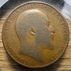 1908 Half Penny Great Britain Edward Vii - Actual Coin - Free Shipping Inv151