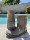 Ugg Classic Women   s Short Ii Boots Size 6 - Gray Sheepskin Bootie Shoes Leather