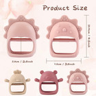 3pcs Baby Teething Toy Silicone Teething Mitten For Babies 3-6 Months