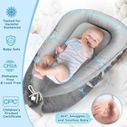 Infant Lounger Newborn 0-24m Portable Baby Nest Tummy Time Play Mat Cotton Grey