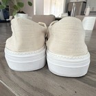Toms Women s Beige white Canvas Slip-on Flats Round Toe Us 9 5 Eu 41