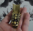 Vintage Style Solid Brass Dragon Loong Head Figurine Statue Tea Spoon