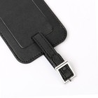 2 Set Travel Luggage Tag Pu Leather Baggage Bag Name Address Id Label Black