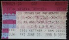 Melvins Original Ticket Stub June 1998 Casbah San Diego Ca Goatsnake Inch
