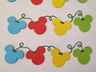 Die Cut Border Christmas Disney Mickey Tree Lights Scrapbook Paper Piecing 4 Pcs