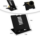 Metal Book Holder Adjustable Book Stand For Reading Portable Full Black