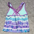 Gerry Girls Purple Blue Tie Dye Tankini Swim Top Strappy Back Youth Size M 10 12