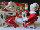 Vintage Ceramic Christmas  Figures -    n O E L    Pixie Elves Mcm
