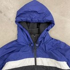 Vintage 90s Adidas Black And Blue Puffer Striped Sleeve Sportswear Jacket