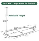 Prettyhome Oval Shower Curtain Rod 58 3    X 24    Chrome Clawfoot Freestanding Tub