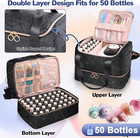 Nail Polish Organizer Holds 50 Bottles  15ml 0 5 Fl oz   Nail Lamp  Pu Leather N