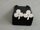 Antique Victorian Carved Mother Of Pearl Shamrock Collar Studs Button Cuff Links
