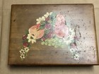Vintage Folk Art Hand Painted Fruit Box Signed Hinged Top 14-3 4    X 10-3 4    X 3   