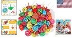 Handmade Rainbow Wooden Gyroscopes - Engaging 24-piece Spin Tops For Children