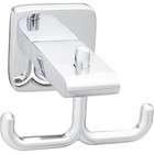 Chrome Double Robe Hook Metal Construction Wall Mount Easy Installation New
