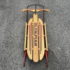 Vintage 1960s Olympian Wooden Snow Sled With Metal Runners-read Full Description