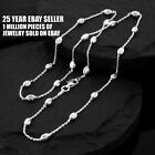 Guaranteed Genuine 925 Sterling Silver Oval Moon Bead Necklace Women Children