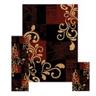 3 Pc Set Modern Contemporary Geometric Area Rug Runner Accent Mat Carpet