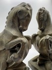 Vtg Art Deco Horse Metal Bookends Pair Bronze 1950s Equestrian Set 2 Rearing